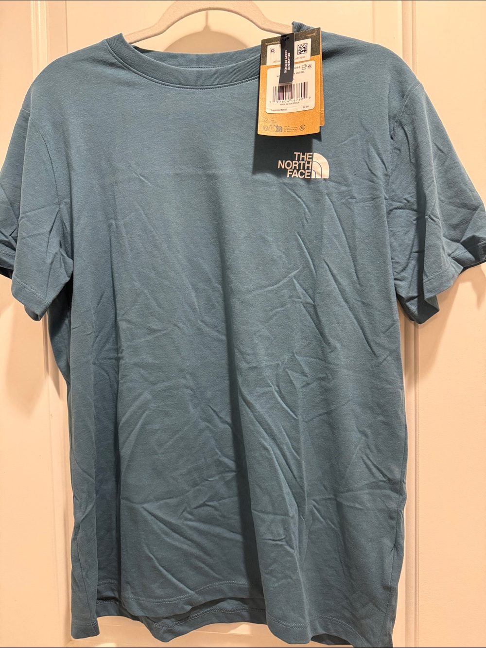 NWT The North Face woman’s  Short-Sleeve Crew T-Shirt — Teal Blue